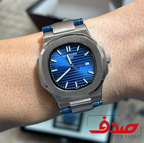 ساعت پتک فیلیپ بند چرم سرمه ای