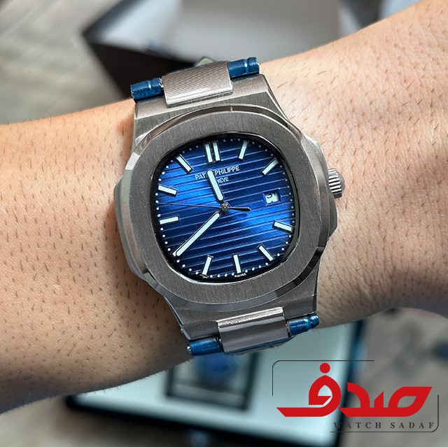 ساعت پتک فیلیپ بند چرم سرمه ای