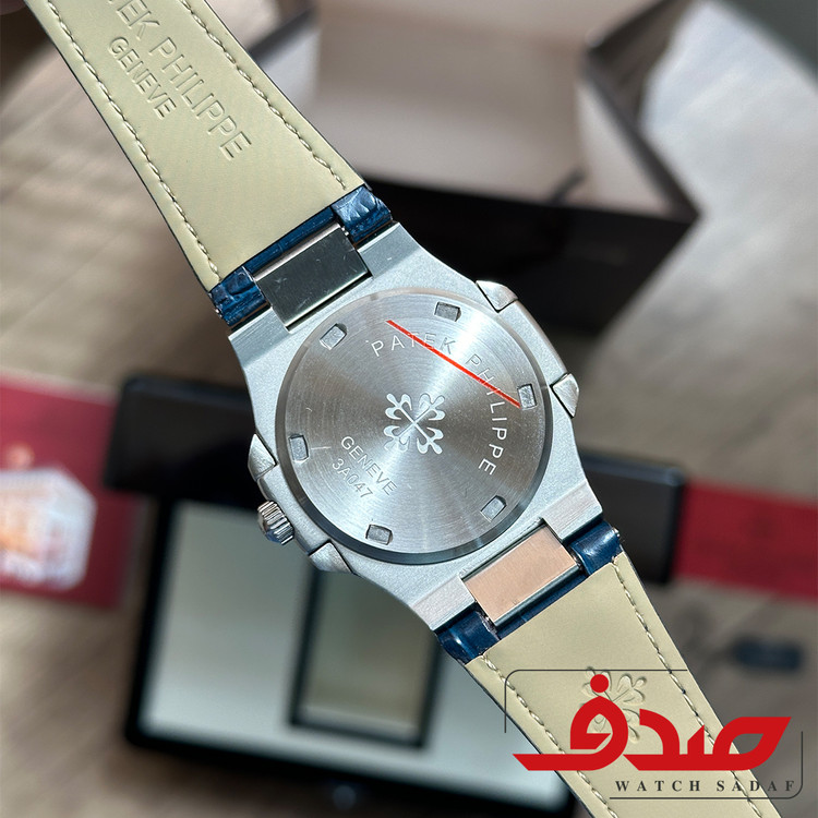 ساعت پتک فیلیپ بند چرم سرمه ای