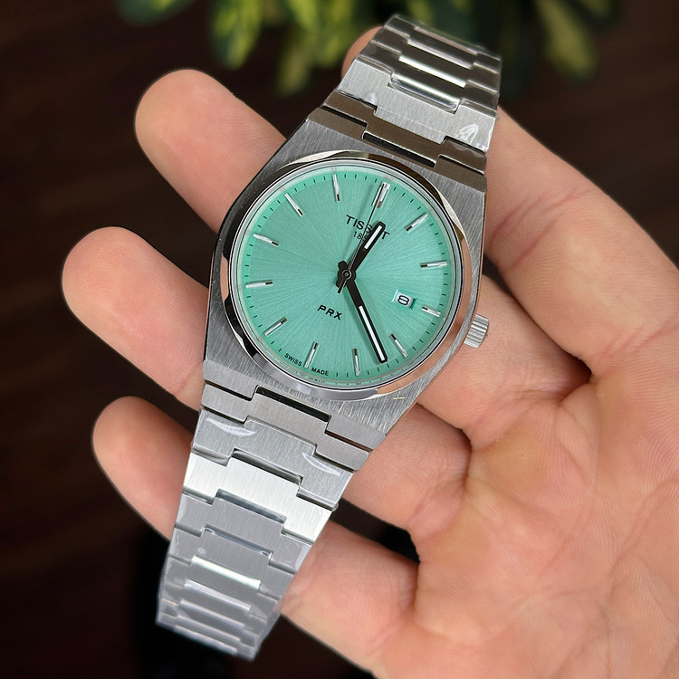 ساعت مردانه تیسوت مدل prx80 رنگ بلو تیفانی کوارتز