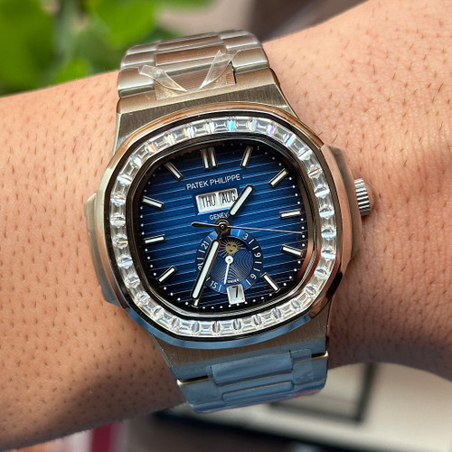 ساعت مردانه پتک فیلیپ مدل دو تقویم اتوماتیک | آبی - سبز - مشکی - تیفانی